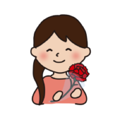 母の日にカーネーションをもらって喜ぶママ2