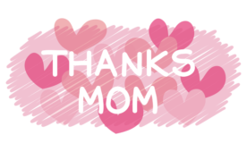 THANKS MOMの文字