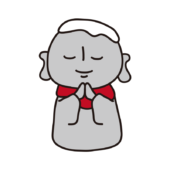 雪が頭に積もっているお地蔵様