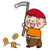 小判を掘り出すはなさかじいさん