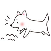 ここ掘れワンワンしている昔話のはなさかじいさんに出てくる犬（シロ）