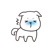 怯えているはなさかじいさんに出てくる犬（シロ）