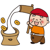 ついているお餅から小判が出るはなさかじいさん