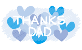 THANKS DADの文字