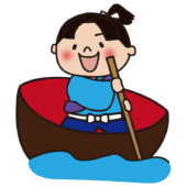 茶碗の船を漕ぐ一寸法師
