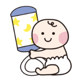 ガラガラを持っている赤ちゃん1