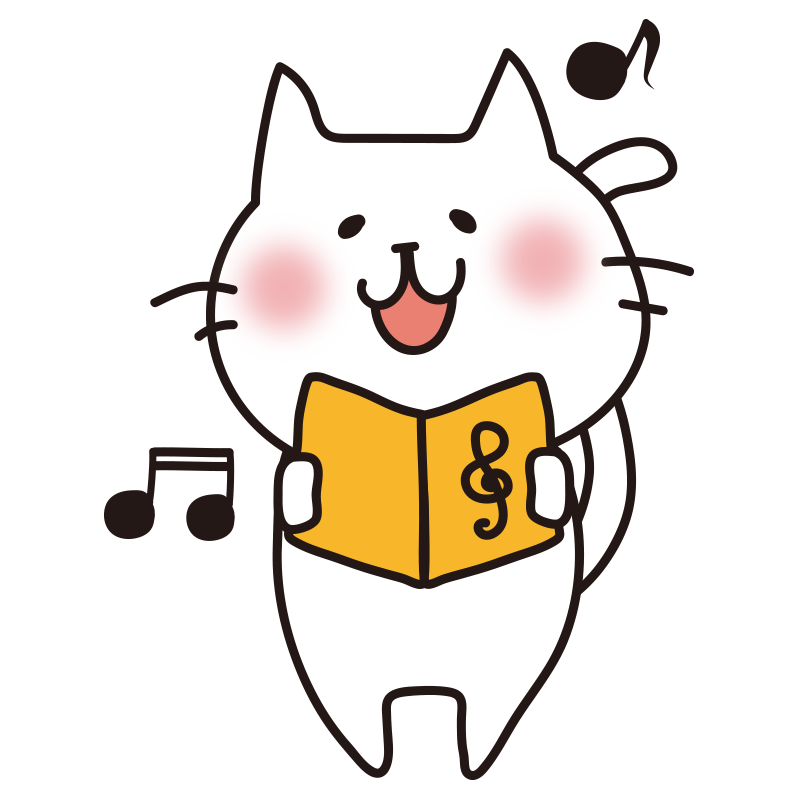歌う白い猫1