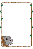コアラの親子の枠（縦）