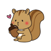 どんぐりが大スキなリス