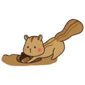 掘った穴にどんぐりを埋めるリス