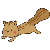 走っているリス