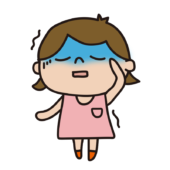青ざめてふらつきが出ている子供（女の子）