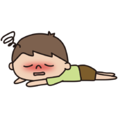 熱中症で倒れる子供（男の子）
