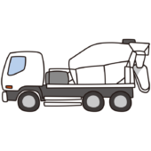 白色のミキサー車