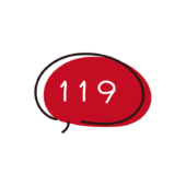 消防署や救急車を呼ぶ緊急の電話番号119（赤）