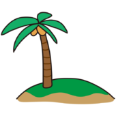 ヤシの木と小さな島