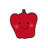 笑顔の赤いパプリカ
