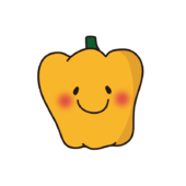 笑顔の黄色いパプリカ