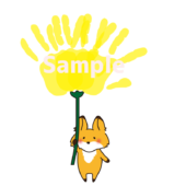 手形アート用　キツネのお花