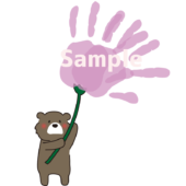 手形アート用　クマのお花