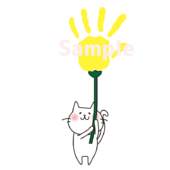 手形アート用　猫のお花