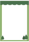 木のある緑の枠（縦）