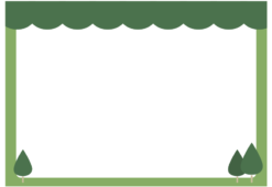 木のある緑の枠（横）