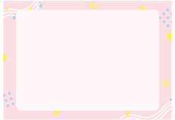 音符と楽しそうな飾りの枠（横）