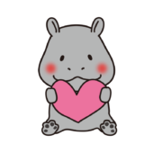 ハートを持っているカバ