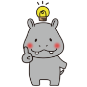 ひらめいているカバ