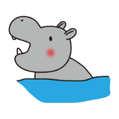 水から顔を出すカバ