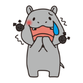 虫歯を痛がるカバ