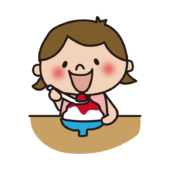 かき氷を食べる子供（女の子）
