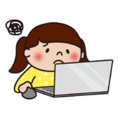 パソコン操作に悩む子供（女の子）