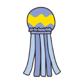 七夕飾り青色の吹き流し