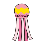 七夕飾りピンク色の吹き流し