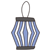 七夕飾り青い提灯