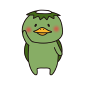 手をあげる河童