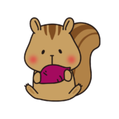 さつまいもを食べるリス