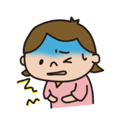 腹痛に苦しむ子供（女の子）