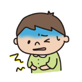 腹痛に苦しむ子供（男の子）