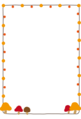 秋のきのこの枠（縦）