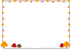 秋のきのこの枠（横）