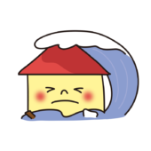 津波に襲われている家