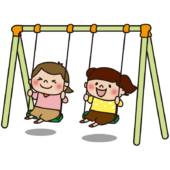 ブランコで遊ぶ子供