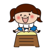 跳び箱をとぶ子供（女の子2）