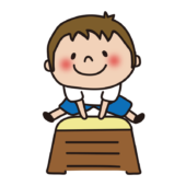 跳び箱をとぶ子供（男の子1）