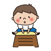 跳び箱をとぶ子供（男の子2）