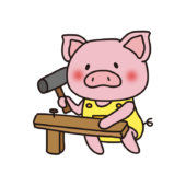 木で家を作るこぶた