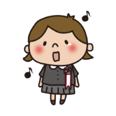 卒業式で泣きながら歌う子供（女の子）